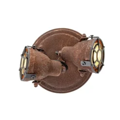 QAZQA Deckenstrahler|Aufbaustrahler*Robuster Spot rost 2-flammig - Sorra