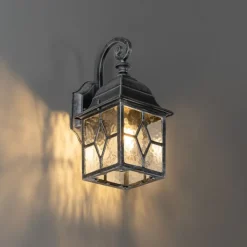 QAZQA Gartenbeleuchtung|Außenwandleuchten*Romantische Außenwandlaterne in Antiksilber – London