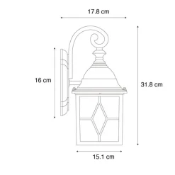QAZQA Gartenbeleuchtung|Außenwandleuchten*Romantische Außenwandlaterne in Antiksilber – London
