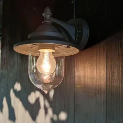 QAZQA Gartenbeleuchtung|Außenwandleuchten*Romantische Außenwandleuchte dunkelgrau - Oxford