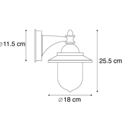 QAZQA Gartenbeleuchtung|Außenwandleuchten*Romantische Außenwandleuchte dunkelgrau - Oxford