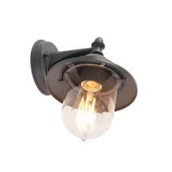 QAZQA Gartenbeleuchtung|Außenwandleuchten*Romantische Außenwandleuchte dunkelgrau - Oxford