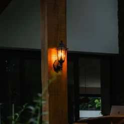 QAZQA Gartenbeleuchtung|Außenwandleuchten*Romantische Außenwandleuchte schwarz IP44 - New Haven