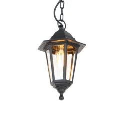 QAZQA Gartenbeleuchtung|Badezimmerlampen*Romantische Hängeleuchte schwarz IP44 - New Haven