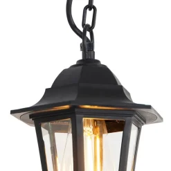 QAZQA Gartenbeleuchtung|Badezimmerlampen*Romantische Hängeleuchte schwarz IP44 - New Haven