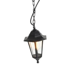 QAZQA Gartenbeleuchtung|Badezimmerlampen*Romantische Hängeleuchte schwarz IP44 - New Haven