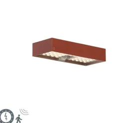 QAZQA Gartenbeleuchtung|Led-Außenleuchten*Rote Außenwandleuchte mit Abblendlicht und Sonnensensor - Kayo