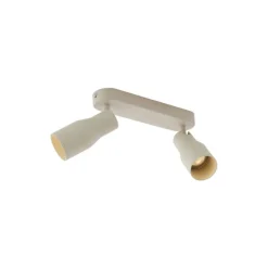 QAZQA Deckenstrahler|Aufbaustrahler*Runde Deckenleuchte Beige GU10 50mm 2-flammig - Stanley