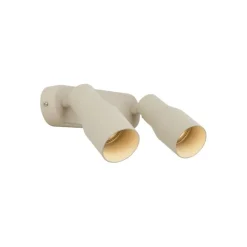 QAZQA Deckenstrahler|Aufbaustrahler*Runde Deckenleuchte Beige GU10 50mm 2-flammig - Stanley