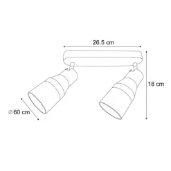 QAZQA Deckenstrahler|Aufbaustrahler*Runde Deckenleuchte Beige GU10 50mm 2-flammig - Stanley