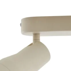 QAZQA Deckenstrahler|Aufbaustrahler*Runde Deckenleuchte Beige GU10 50mm 2-flammig - Stanley