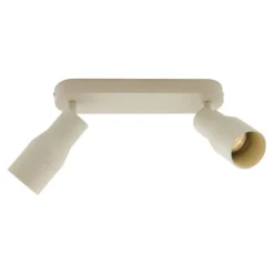 QAZQA Deckenstrahler|Aufbaustrahler*Runde Deckenleuchte Beige GU10 50mm 2-flammig - Stanley