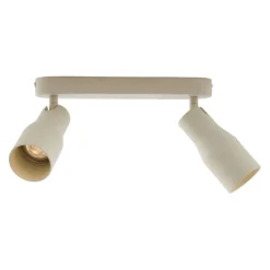QAZQA Deckenstrahler|Aufbaustrahler*Runde Deckenleuchte Beige GU10 50mm 2-flammig - Stanley