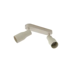 QAZQA Deckenstrahler|Aufbaustrahler*Runde Deckenleuchte Beige GU10 50mm 2-flammig - Stanley