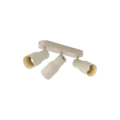QAZQA Deckenstrahler|Aufbaustrahler*Runde Deckenleuchte Beige GU10 50mm 3-flammig - Stanley