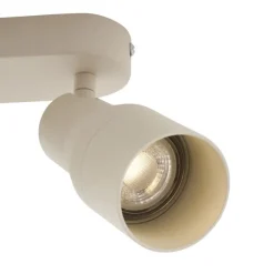 QAZQA Deckenstrahler|Aufbaustrahler*Runde Deckenleuchte Beige GU10 50mm 3-flammig - Stanley