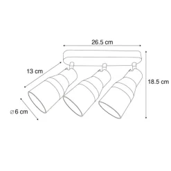 QAZQA Deckenstrahler|Aufbaustrahler*Runde Deckenleuchte Beige GU10 50mm 3-flammig - Stanley