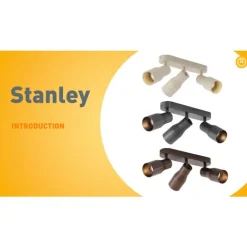 QAZQA Deckenstrahler|Aufbaustrahler*Runde Deckenleuchte Beige GU10 50mm 3-flammig - Stanley