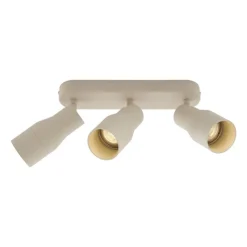 QAZQA Deckenstrahler|Aufbaustrahler*Runde Deckenleuchte Beige GU10 50mm 3-flammig - Stanley