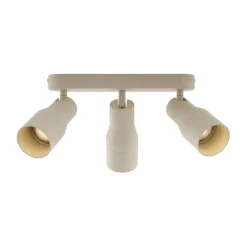 QAZQA Deckenstrahler|Aufbaustrahler*Runde Deckenleuchte Beige GU10 50mm 3-flammig - Stanley