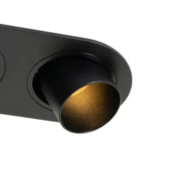 QAZQA Einbaustrahler|Wohnzimmerlampen*Runde Einbauleuchte schwarz GU10 35mm schwenkbar 2-flammig - Installa