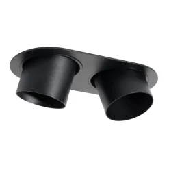 QAZQA Einbaustrahler|Wohnzimmerlampen*Runde Einbauleuchte schwarz GU10 70mm schwenkbar 2-flammig - Installa