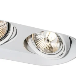 QAZQA Einbaustrahler|Wohnzimmerlampen*Runde Einbauleuchte weiß GU10 70mm 2-flammig - Hubs