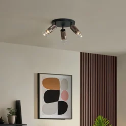 QAZQA Deckenstrahler|Aufbaustrahler*Runder Deckenstrahler Dunkelbronze Rund 3-flammig Verstellbar - Veerle