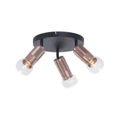 QAZQA Deckenstrahler|Aufbaustrahler*Runder Deckenstrahler Dunkelbronze Rund 3-flammig Verstellbar - Veerle