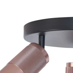 QAZQA Deckenstrahler|Aufbaustrahler*Runder Deckenstrahler Dunkelbronze Rund 3-flammig Verstellbar - Veerle