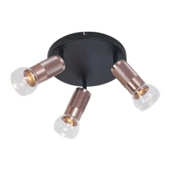 QAZQA Deckenstrahler|Aufbaustrahler*Runder Deckenstrahler Dunkelbronze Rund 3-flammig Verstellbar - Veerle