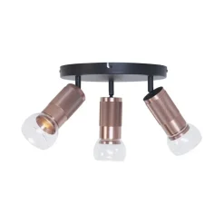 QAZQA Deckenstrahler|Aufbaustrahler*Runder Deckenstrahler Dunkelbronze Rund 3-flammig Verstellbar - Veerle