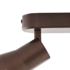 QAZQA Aufbaustrahler|Deckenstrahler*Runder Deckenstrahler Dunkelbronze GU10 50mm 3-flammig - Stanley