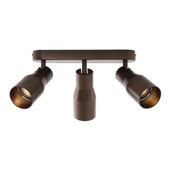 QAZQA Aufbaustrahler|Deckenstrahler*Runder Deckenstrahler Dunkelbronze GU10 50mm 3-flammig - Stanley