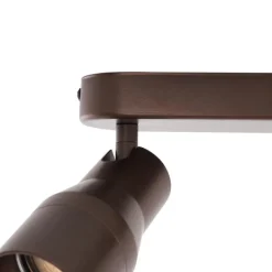 QAZQA Deckenstrahler|Aufbaustrahler*Runder Deckenstrahler Dunkelbronze GU10 50mm 2-flammig - Stanley