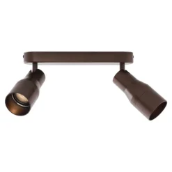 QAZQA Deckenstrahler|Aufbaustrahler*Runder Deckenstrahler Dunkelbronze GU10 50mm 2-flammig - Stanley