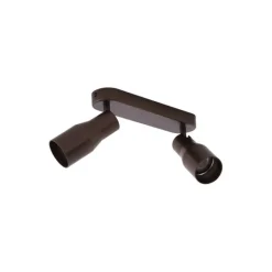 QAZQA Deckenstrahler|Aufbaustrahler*Runder Deckenstrahler Dunkelbronze GU10 50mm 2-flammig - Stanley