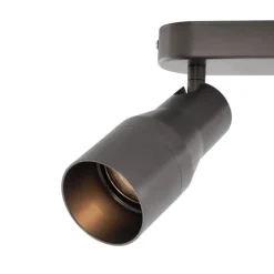 QAZQA Deckenstrahler|Aufbaustrahler*Runder Deckenstrahler Gunmetal GU10 50mm 2-flammig - Stanley