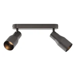 QAZQA Deckenstrahler|Aufbaustrahler*Runder Deckenstrahler Gunmetal GU10 50mm 2-flammig - Stanley