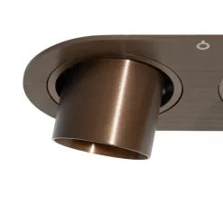 QAZQA Einbaustrahler|Wohnzimmerlampen*Runder Einbau-Strahler Dunkelbronze GU10 35mm schwenkbar 2-flammig - Installa