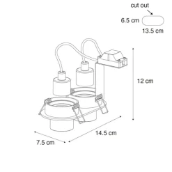 QAZQA Einbaustrahler|Wohnzimmerlampen*Runder Einbau-Strahler Dunkelbronze GU10 35mm schwenkbar 2-flammig - Installa