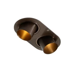 QAZQA Einbaustrahler|Wohnzimmerlampen*Runder Einbau-Strahler Dunkelbronze GU10 35mm schwenkbar 2-flammig - Installa