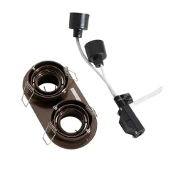 QAZQA Einbaustrahler|Wohnzimmerlampen*Runder Einbau-Strahler Dunkelbronze GU10 35mm schwenkbar 2-flammig - Installa