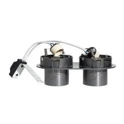 QAZQA Einbaustrahler|Wohnzimmerlampen*Runder Einbau-Strahler Gunmetal GU10 50mm 2-flammig - Installa