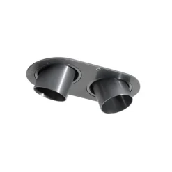 QAZQA Einbaustrahler|Wohnzimmerlampen*Runder Einbau-Strahler Gunmetal GU10 35mm schwenkbar 2-flammig - Installa