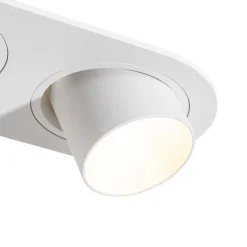 QAZQA Einbaustrahler|Wohnzimmerlampen*Runder Einbau-Strahler weiß GU10 35mm schwenkbar 2-flammig - Installa