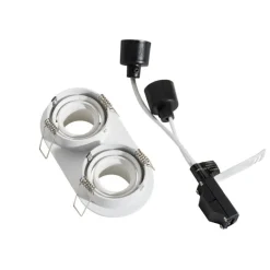 QAZQA Einbaustrahler|Wohnzimmerlampen*Runder Einbau-Strahler weiß GU10 35mm schwenkbar 2-flammig - Installa