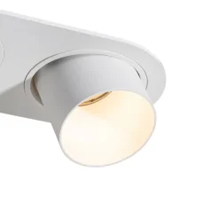 QAZQA Einbaustrahler|Wohnzimmerlampen*Runder Einbau-Strahler weiß GU10 50mm 2-flammig - Installa