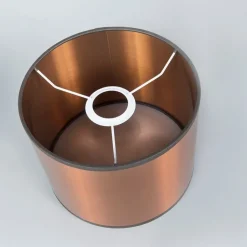 QAZQA Lampenschirme*Runder Lampenschirm aus Kunststoff in Kupferoptik 20/20/15