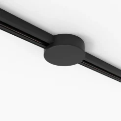 QAZQA Küchenlampen|Esszimmerlampen*Rundes Stromschienensystem Deckenplatte schwarz 1-phasig - Iconic